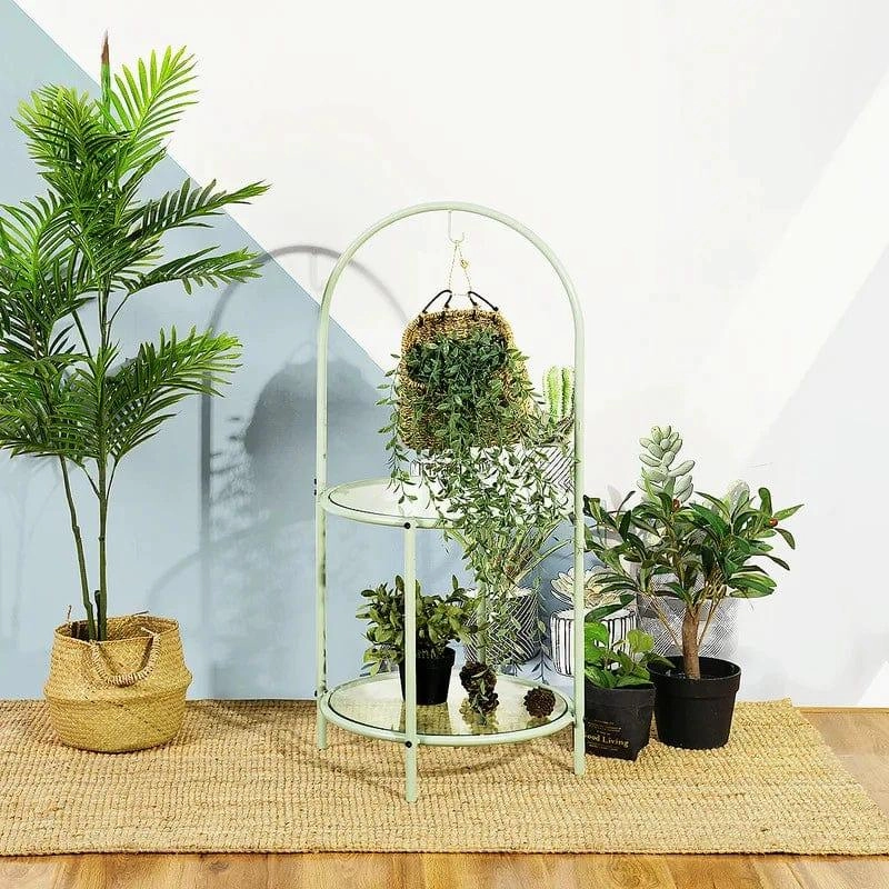 Plant Stand: 2 tier Metal Plant Stand cactus succulent plant  