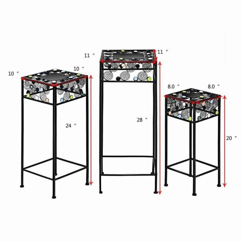 Plant Stand: 3 Pieces Square Decor Metal Plant Stand