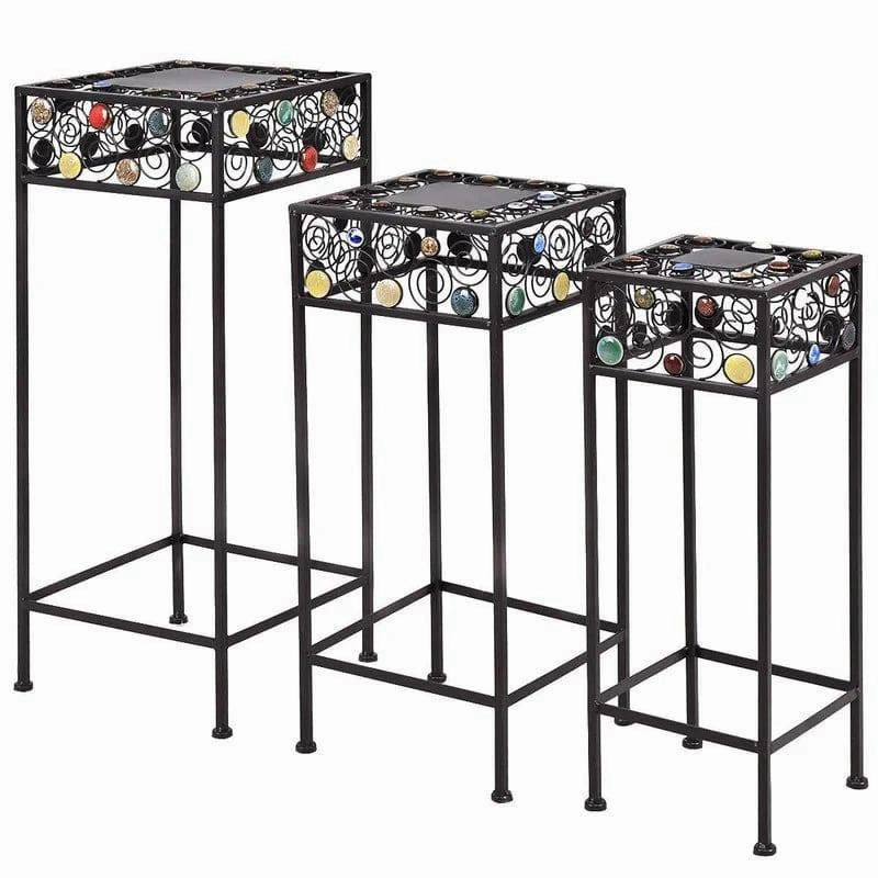 Plant Stand: 3 Pieces Square Decor Metal Plant Stand