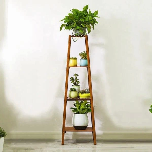 Plant Stand: 4-Tier bamboo Plant Stand