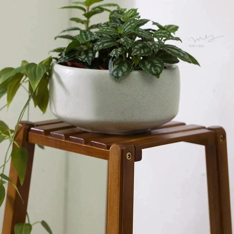 Plant Stand: 4-Tier bamboo Plant Stand