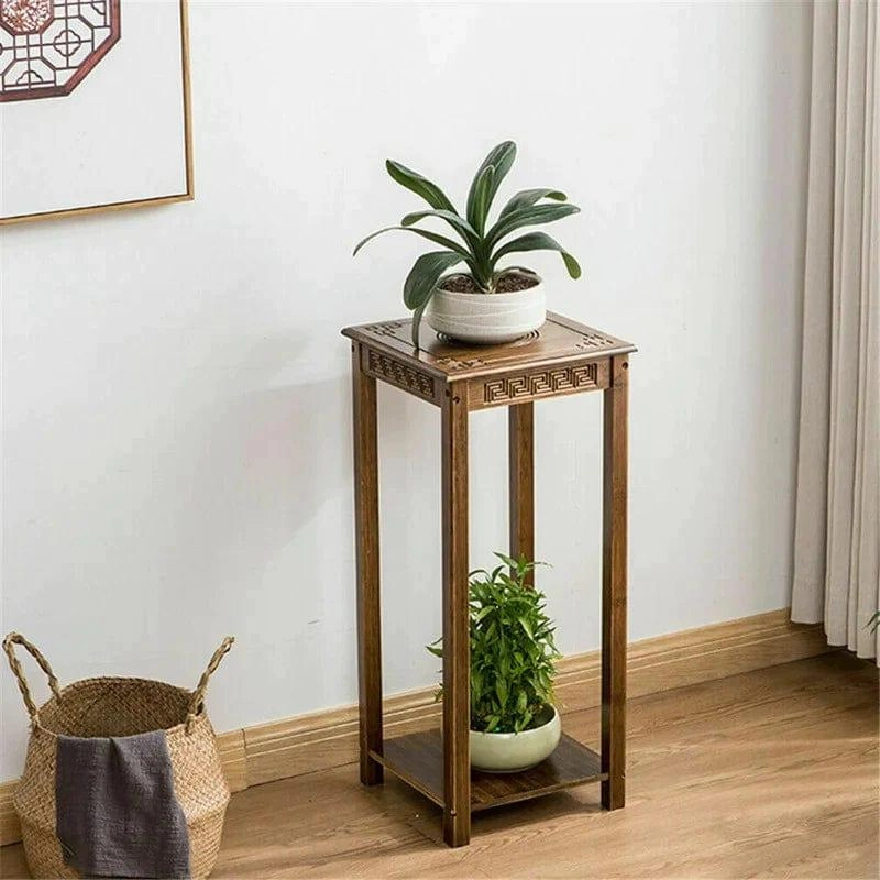 Plant Stand : Multi-Tiered Bamboo Plant Stand cactus succulent plant  