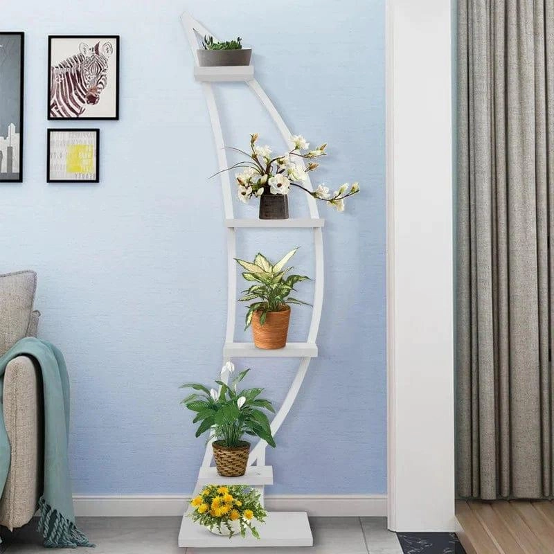 Plant Stand: Curved Multi-Tiered Plant Stand