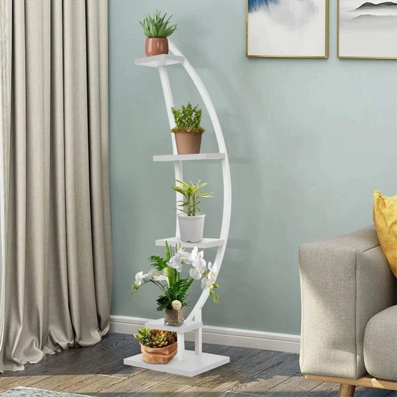 Plant Stand: Curved Multi-Tiered Plant Stand