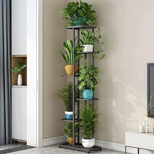 Plant Stand Metal 6 Tier 7 Potted Multiple Flower Pot Holder Shelf Indoor Outdoor Planter Display Shelving Unit For Patio Garden Corner cactus succulent plant  