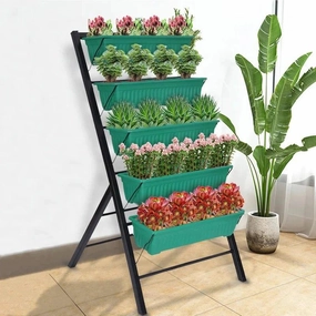 Plant Stand: Metal Free Form Multi-Tiered Plant Stand cactus succulent plant  