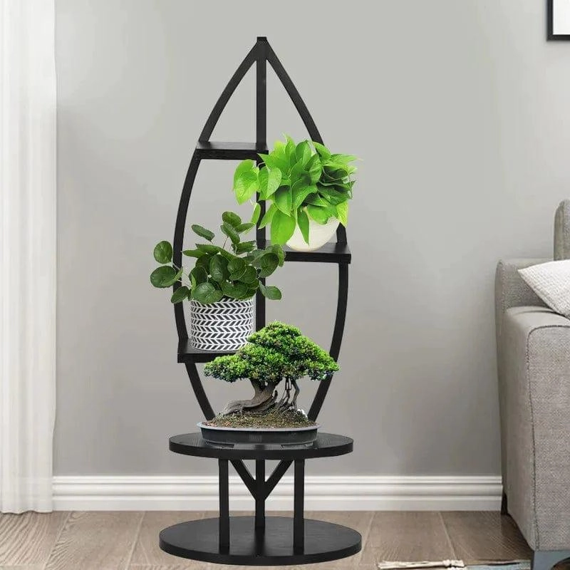 Plant Stand: Oval Shape Multi-Tiered Plant Stand