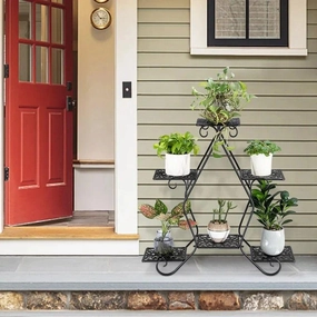 Plant Stand: Pentagonal 3 layer Plant Stand cactus succulent plant  