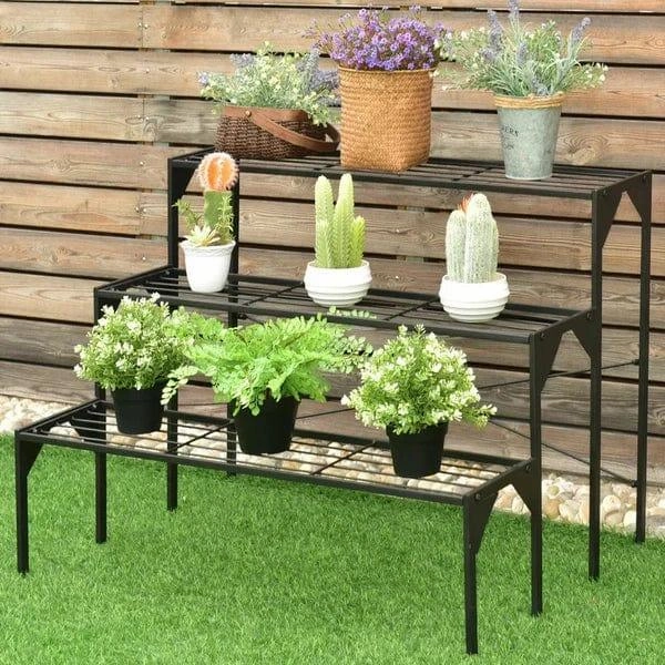 Plant Stand: Rectangular Multi-Tiered Plant Stand cactus succulent plant  