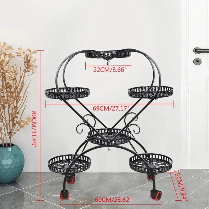 Plant Stand: Round Etagere Metal Plant Stand