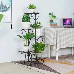 Plant Stand: Triangular Multi-Tiered Plant Stand cactus succulent plant  
