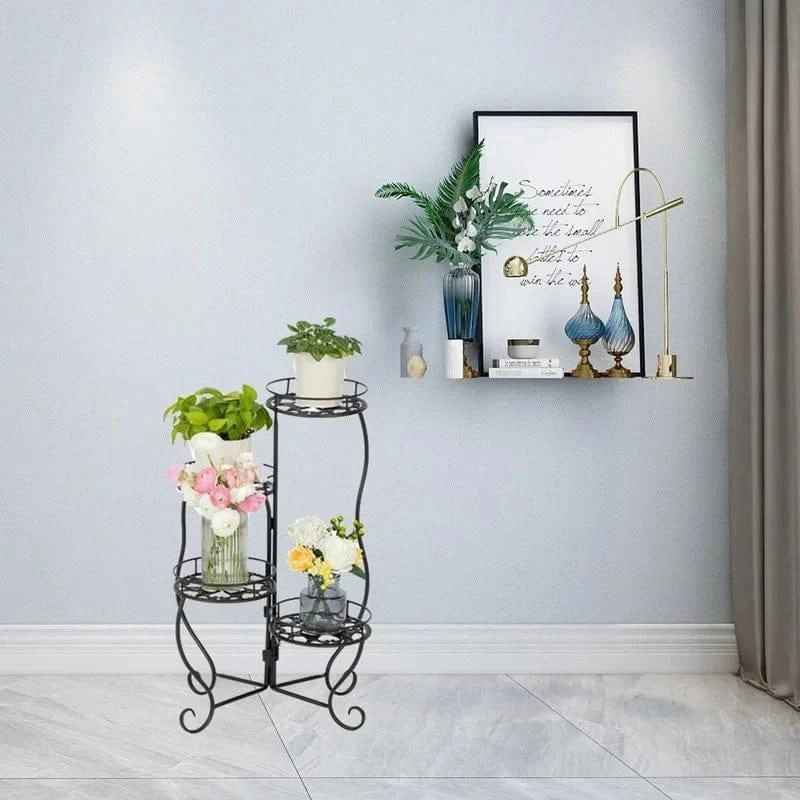 Plant Stand: Vintage Round Multi-Tiered Plant Stand cactus succulent plant  