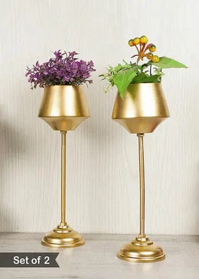 Planter with Stand (Wine Shape) - Set of 2 cactus succulent plant  