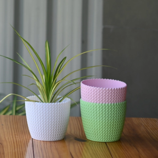 Plastic Capri Pot/Planter- Set of 4 hanging green plant  