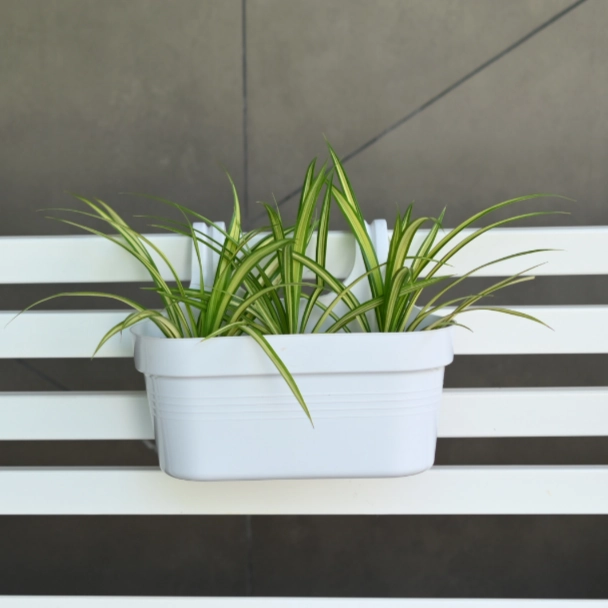 Plastic Double Hook Railing Pot- Set of 4