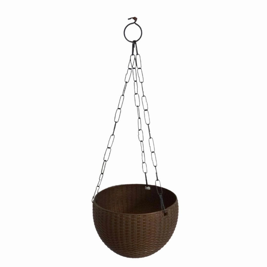 Plastic Rattan hanging Pot, Dia-7 Inch