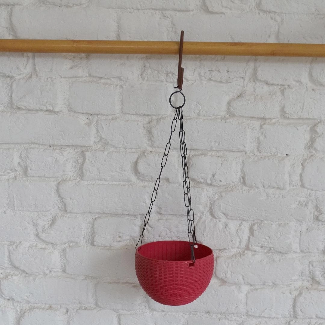 Plastic Rattan hanging Pot, Dia-7 Inch