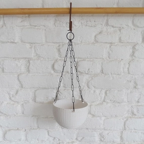 Plastic Rattan hanging Pot, Dia-7 Inch classic flowerpot  
