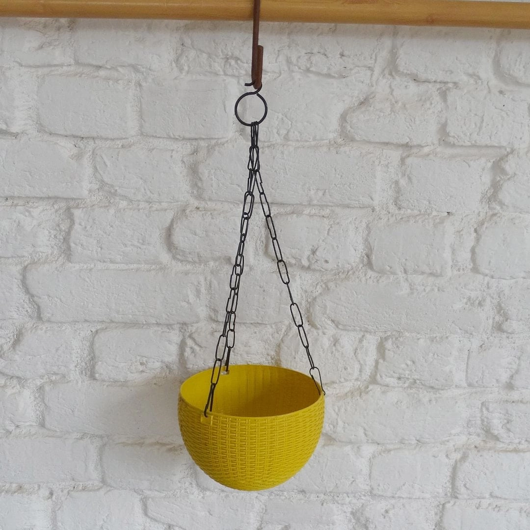 Plastic Rattan hanging Pot, Dia-7 Inch