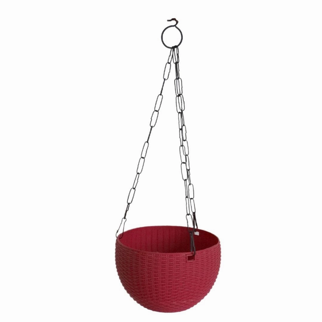Plastic Rattan hanging Pot, Dia-7 Inch