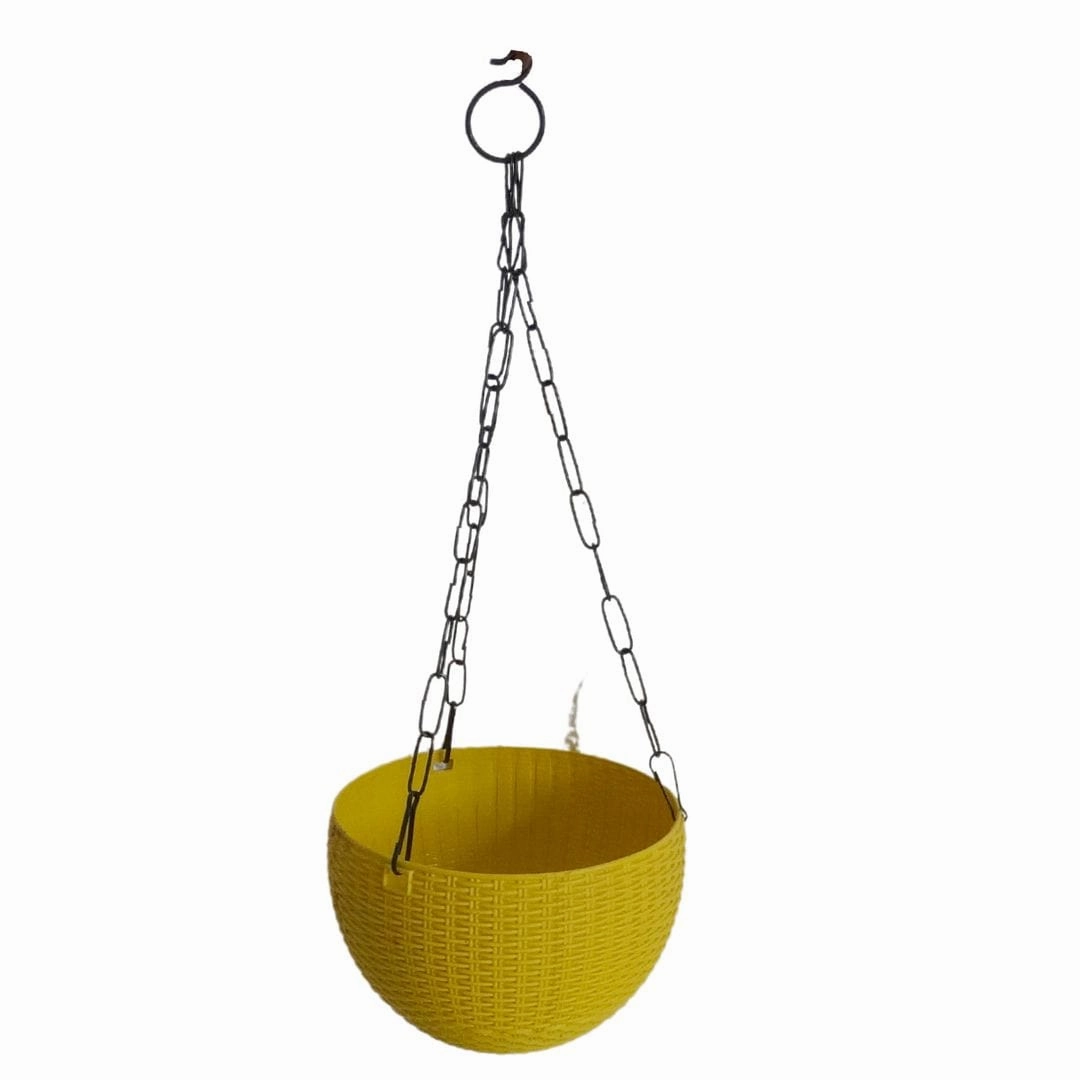 Plastic Rattan hanging Pot, Dia-7 Inch
