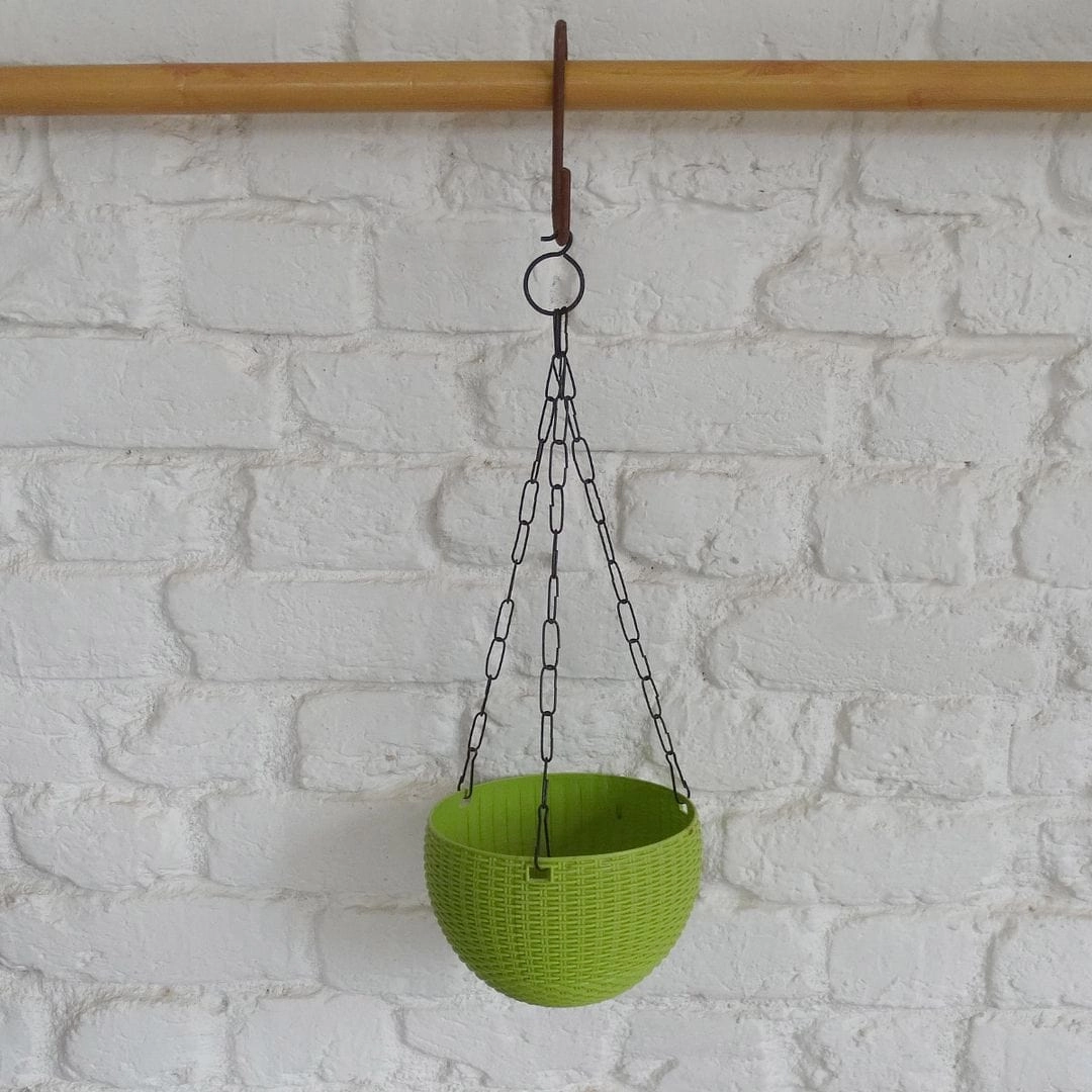 Plastic Rattan hanging Pot, Dia-7 Inch