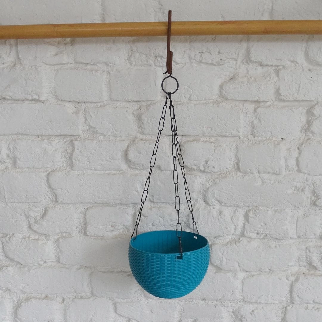 Plastic Rattan hanging Pot, Dia-7 Inch