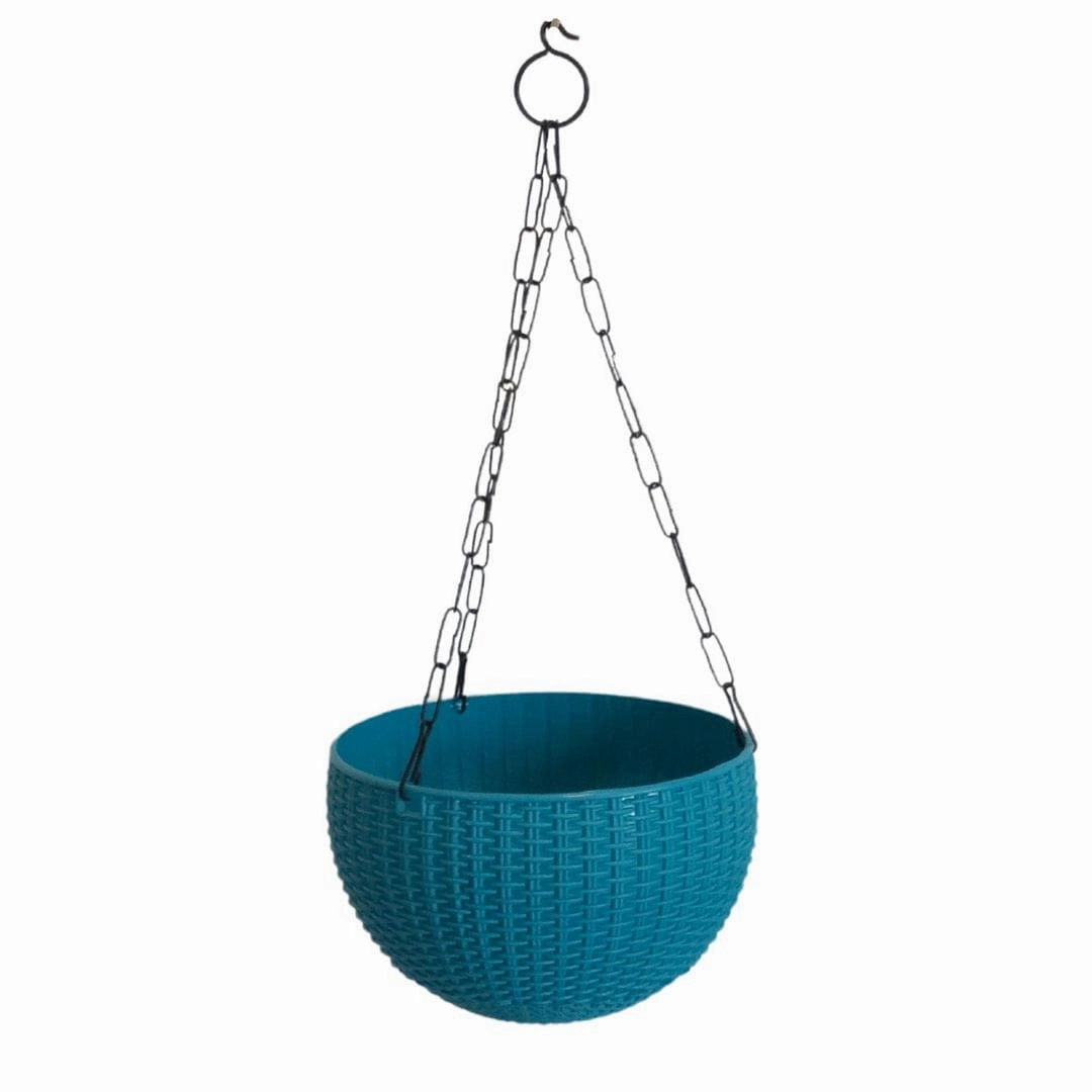 Plastic Rattan Hanging Pot, Dia 8.2 Inch