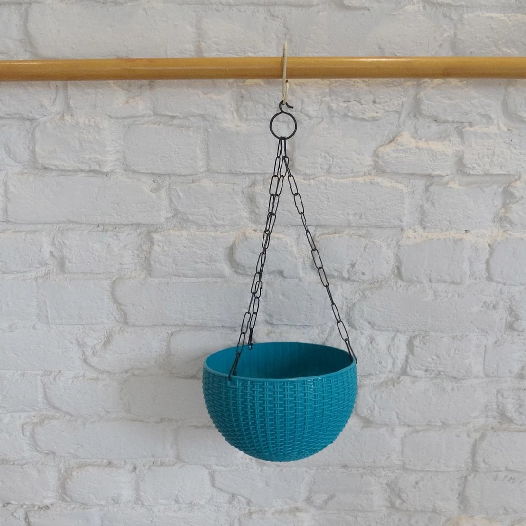 Plastic Rattan Hanging Pot, Dia 8.2 Inch classic flowerpot  