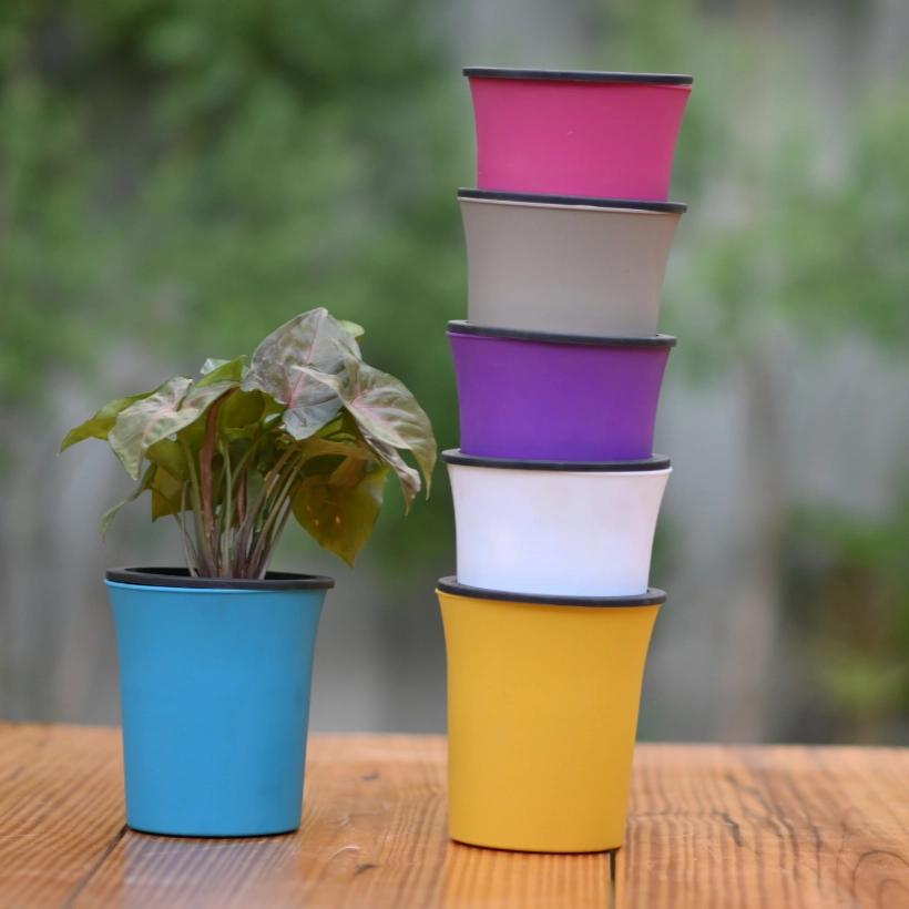 Plastic Self Watering Pot- Set of 3 desktop planter  