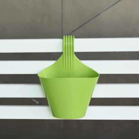 Plastic Single Hook Railing Pot- Set Of 3