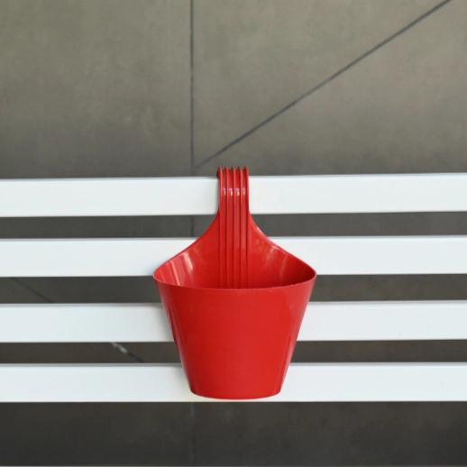 Plastic Single Hook Railing Pot- Set Of 3