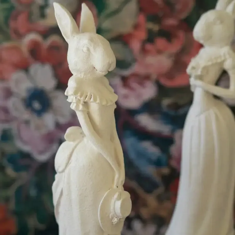 Polyresin Victorian Rabbits Set