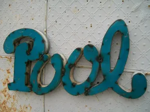 Pool Sign decorative plants  