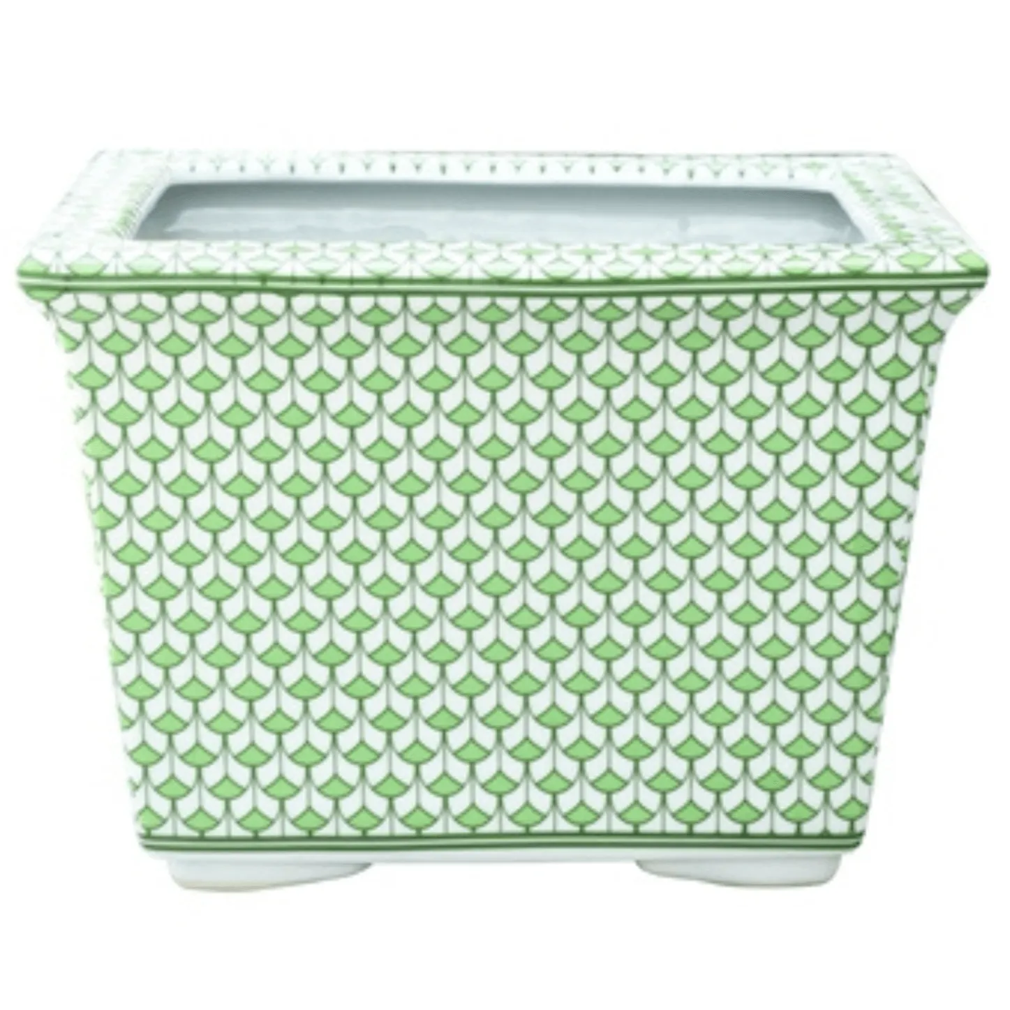 Porcelain Green Fish Scale Cachepot dried flowers  