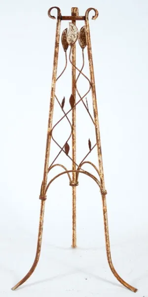 Pot holder 3 legs w/ leaves dried flower branch  