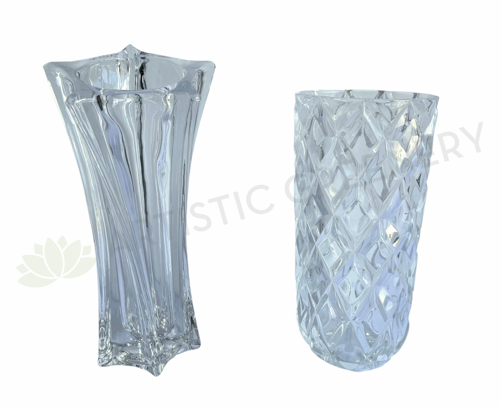 Pressed / Pattern Glass Vase (Premium) 2 Styles outdoor greenery  
