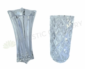 Pressed / Pattern Glass Vase (Premium) 2 Styles outdoor greenery  