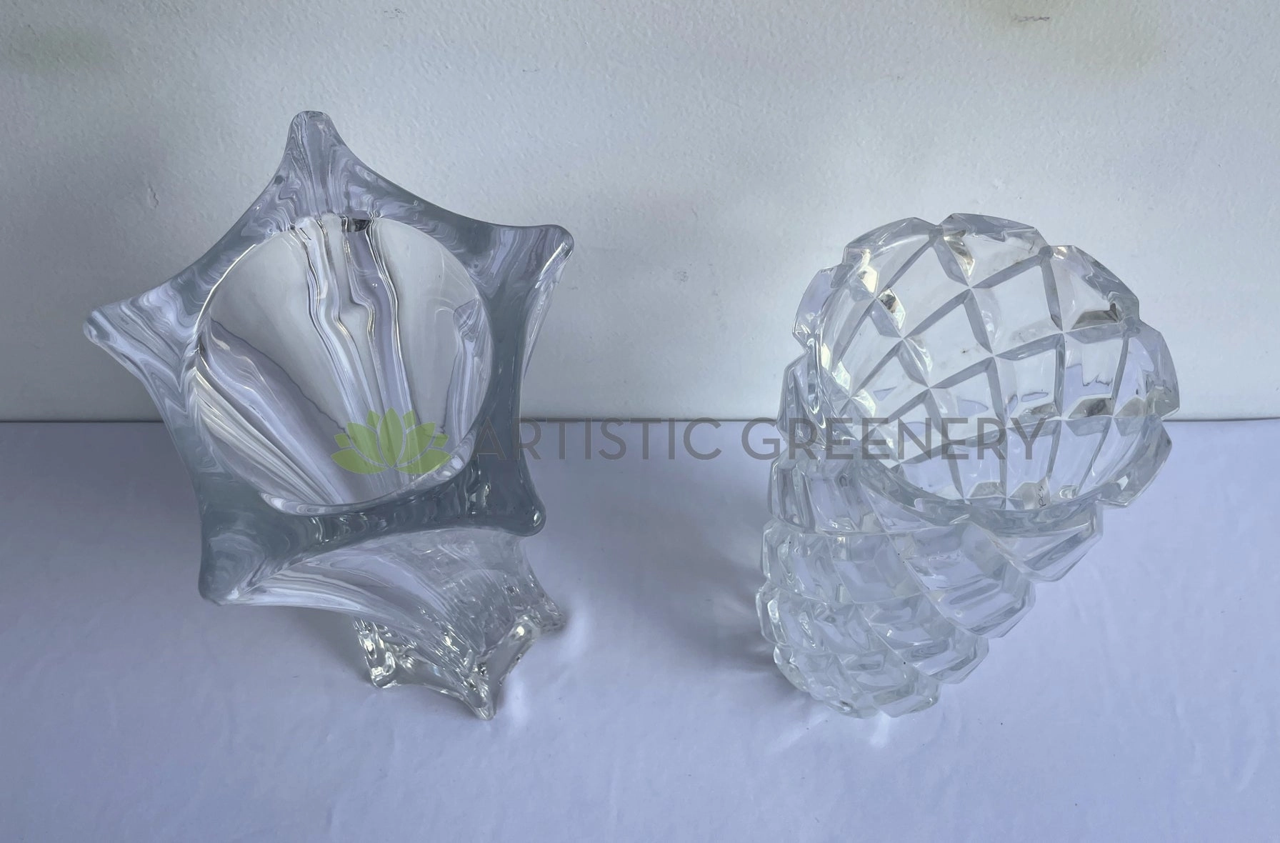 Pressed / Pattern Glass Vase (Premium) 2 Styles