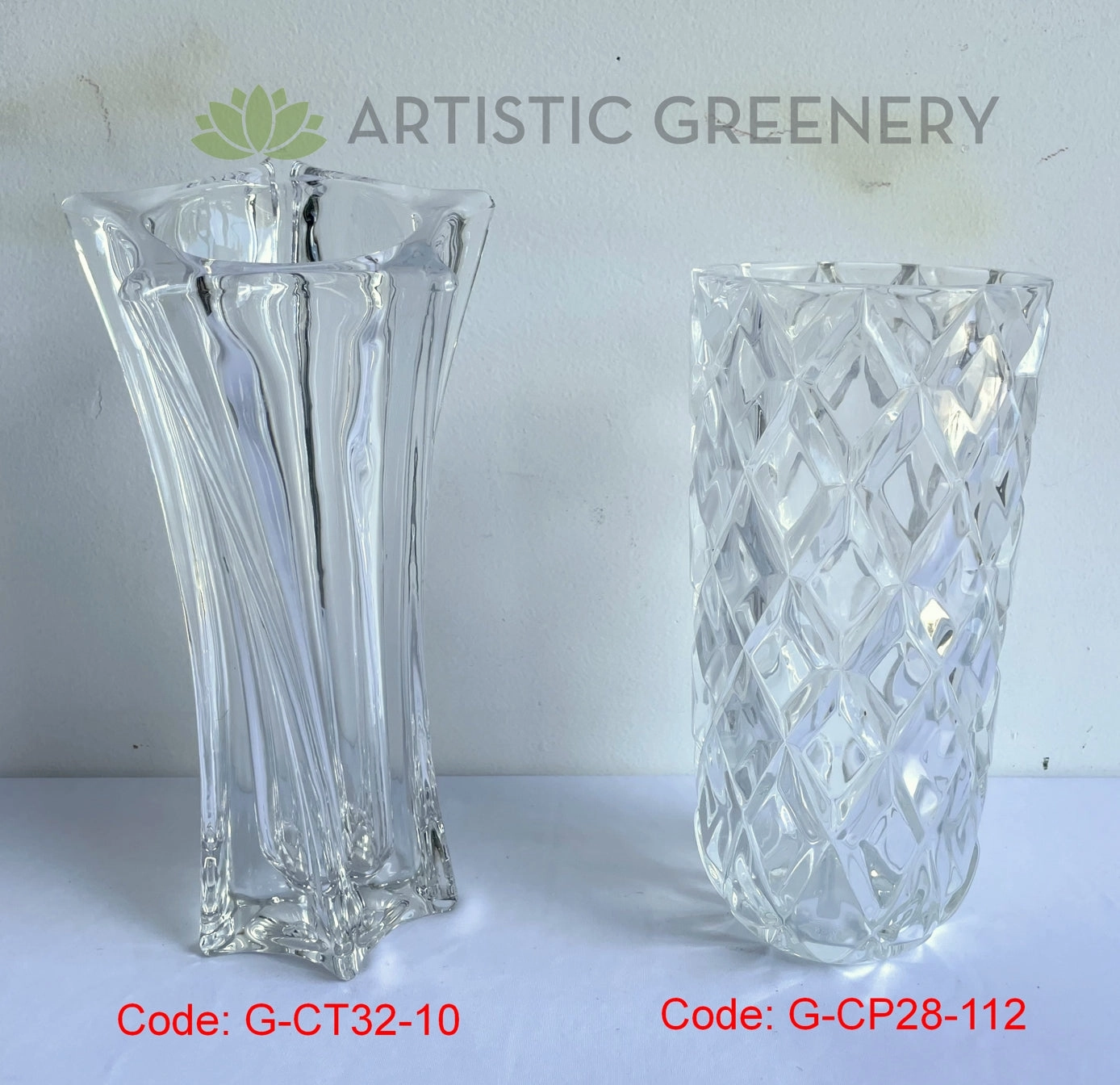 Pressed / Pattern Glass Vase (Premium) 2 Styles
