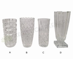 Pressed / Pattern Glass Vase (Premium) 4 Styles outdoor greenery  