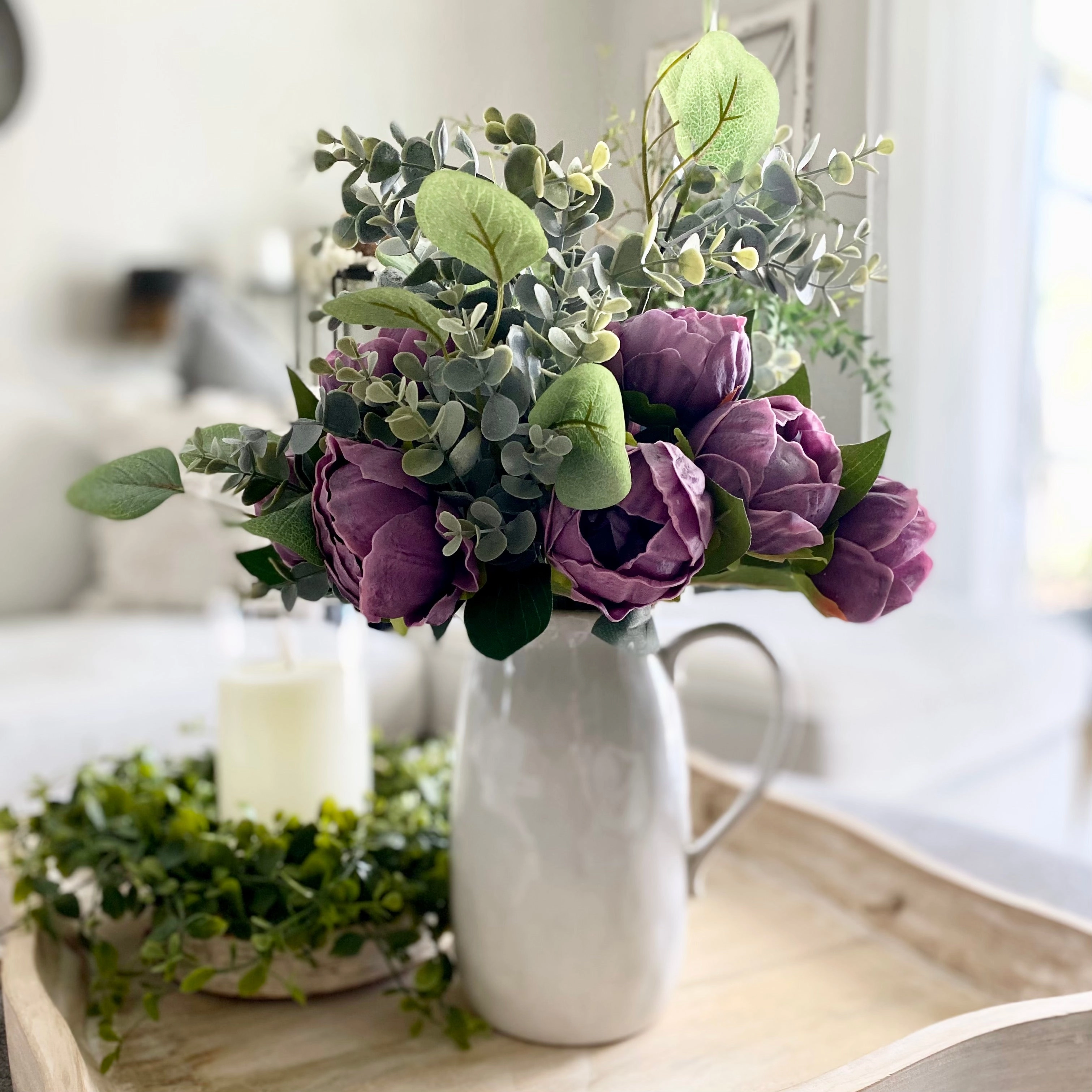 Purple Real Touch Peony Bundle