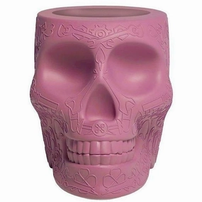 Qeeboo Mexico Planter And Pen Holder Xs, Light Pink dried green plant  