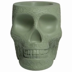 Qeeboo Mexico Planter/Champagne Cooler, Balm Green dried green plant  