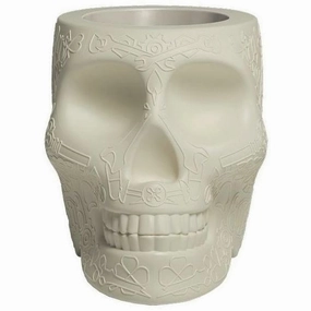 Qeeboo Mexico Planter/Champagne Cooler, Ivory dried green plant  
