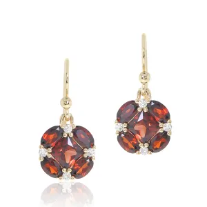 Quadrille Drop Earrings in Garnet & Diamonds