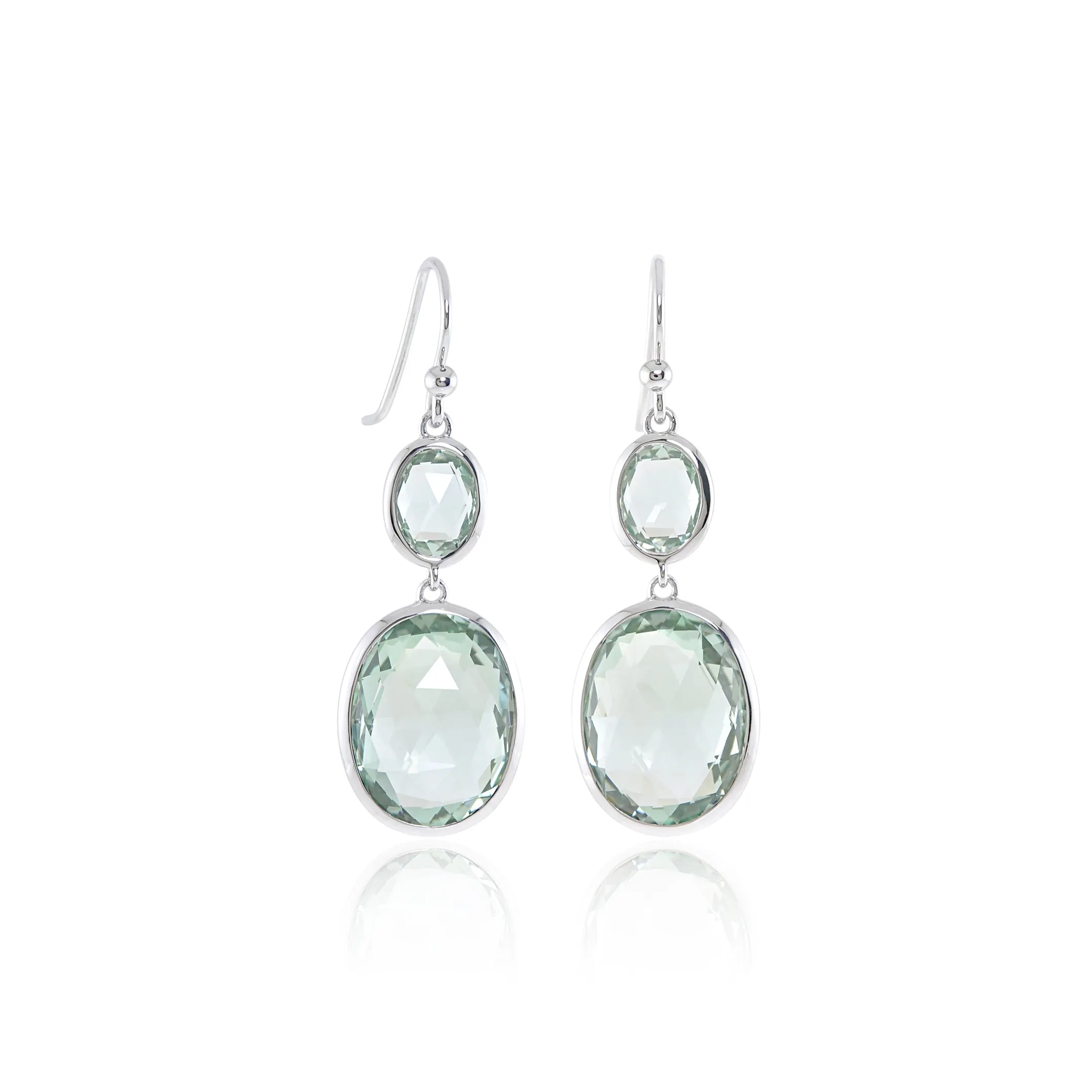 Raindrop Earrings in Green Amethysts