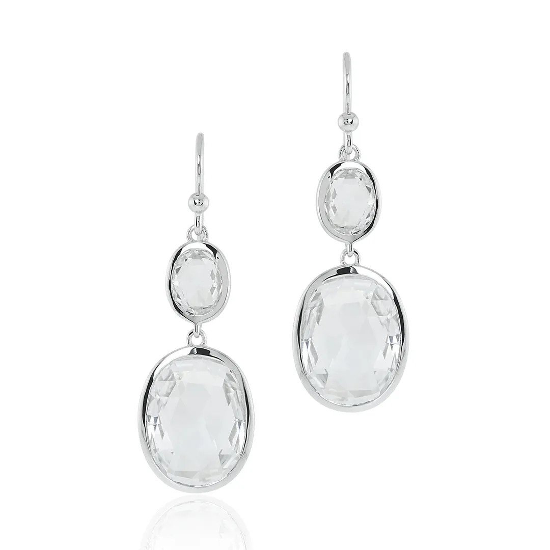 Raindrop Earrings in White Topaz