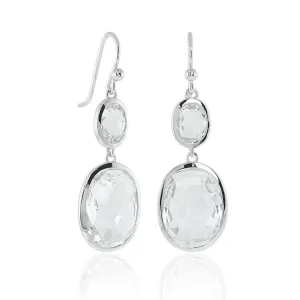Raindrop Earrings in White Topaz