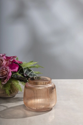 Ravish Vase 6" Rose Pink dried green plant  